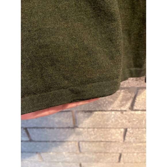 Dark Green Long-Sleeve Knit Pullover Sweater By 01.Algo Size M 100% Merino Wool - Picture 5 of 8
